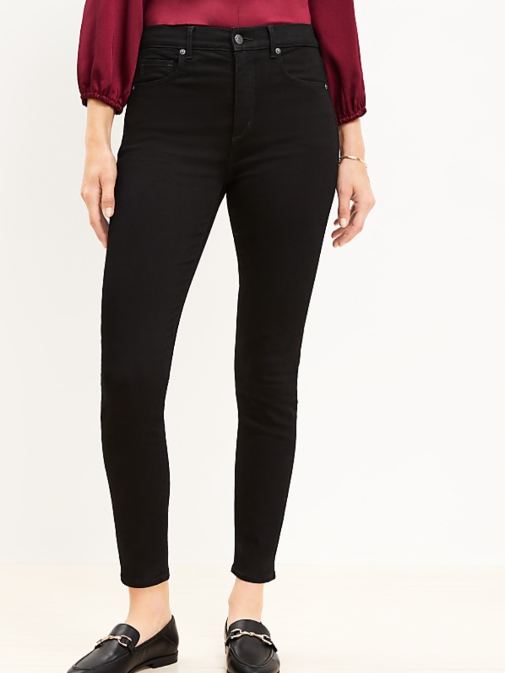 LOFT Black High-Rise Skinny Jeans